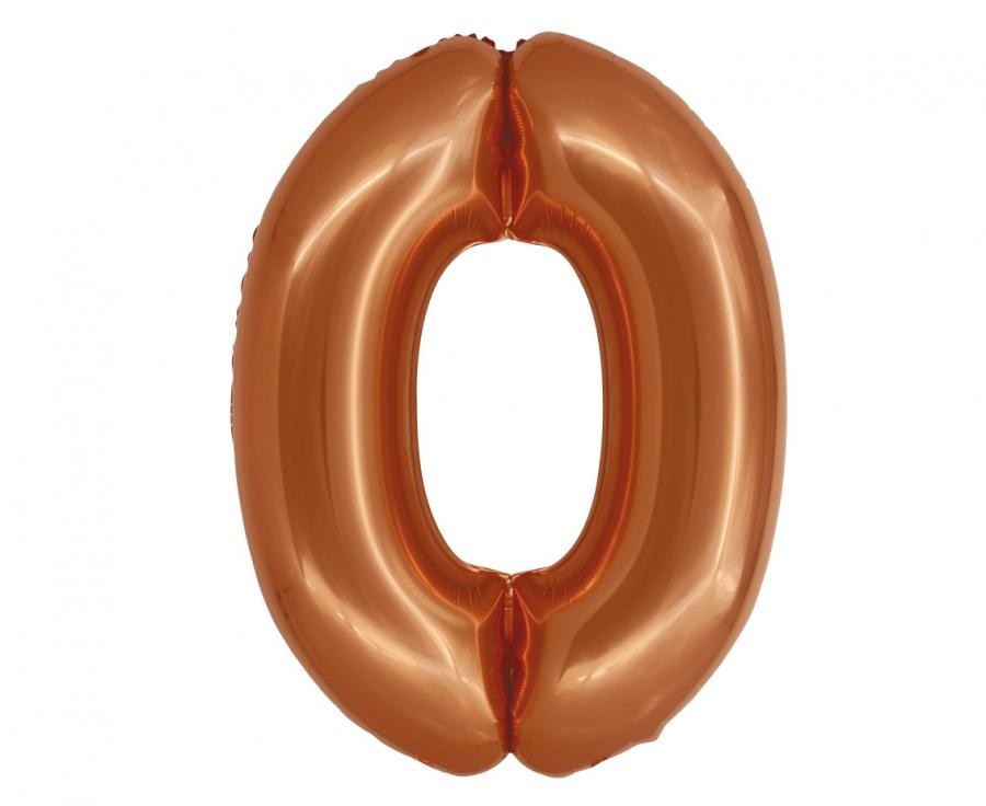 Фолиев балон - цифра 0 - мед - 76см