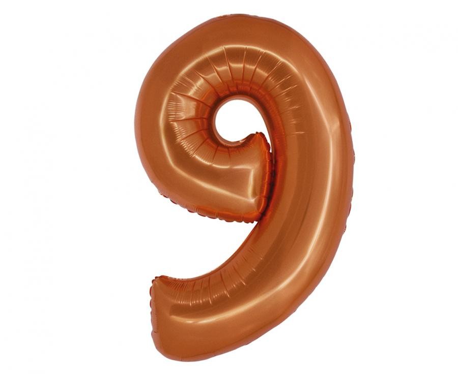 Фолиев балон - цифра 9 - мед - 76см
