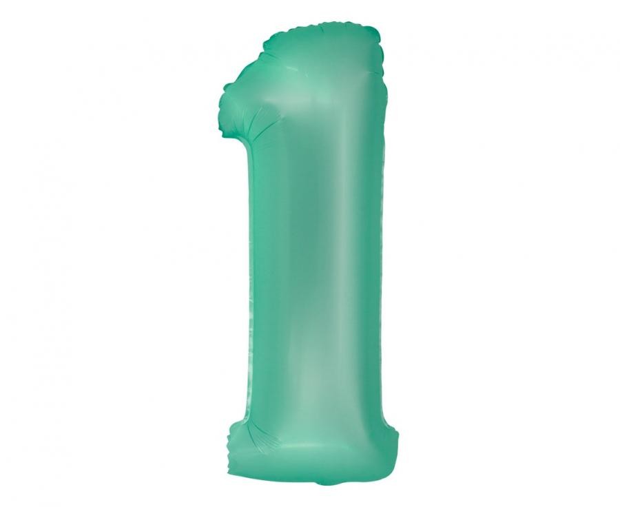 Фолиев балон - цифра 1 - мента - 76см