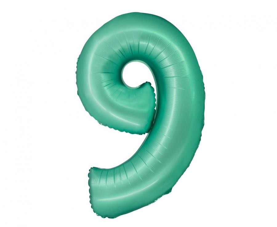Фолиев балон - цифра 9 - мента - 76см