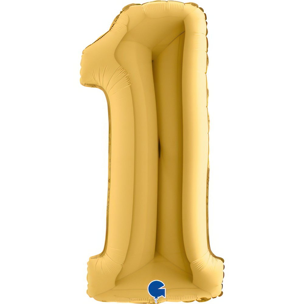 Фолиев балон - цифра 1 - злато - 101 см