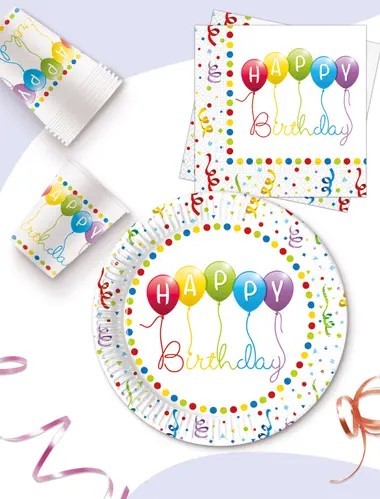 Парти Честит Рожден Ден и Балони - покривка 120см/180см