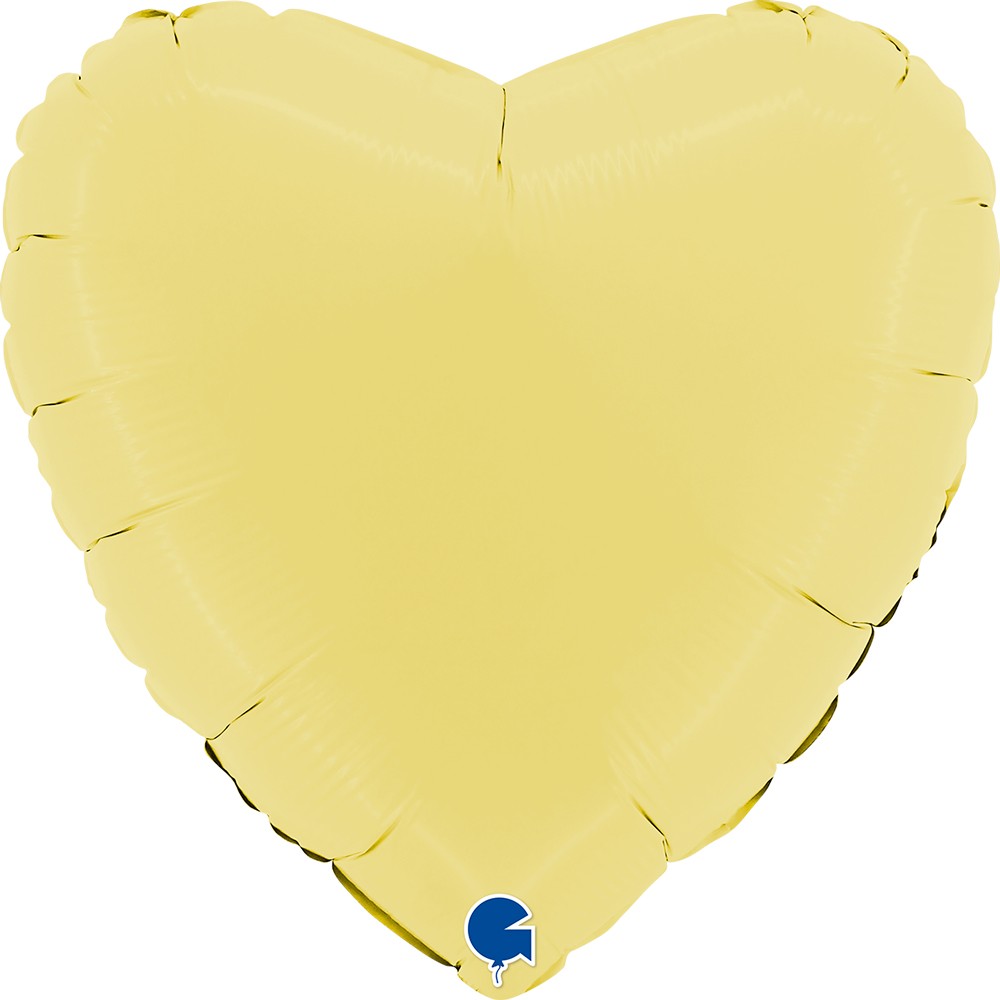 Фолиев балон -  Сърце - светло жълт - 18''/45 см