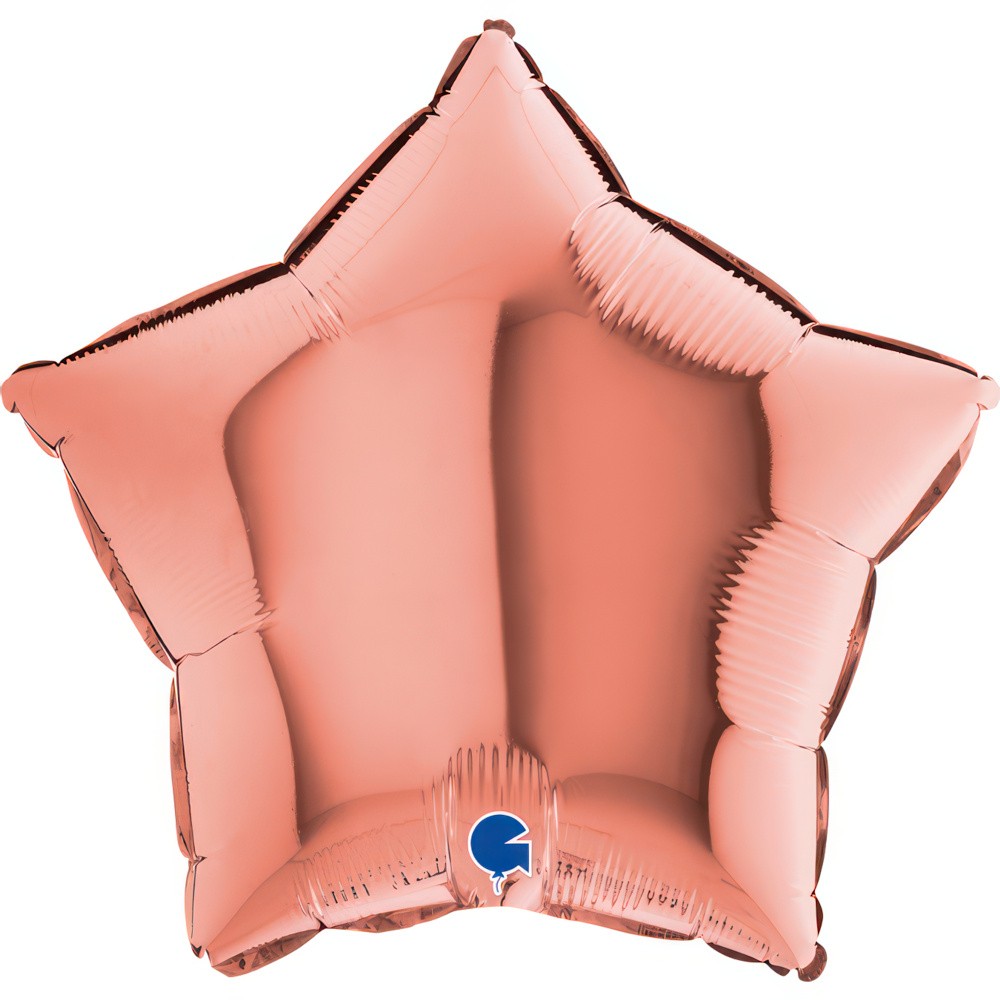 Фолиев балон -  Звезда - розово злато - 18''/45 см
