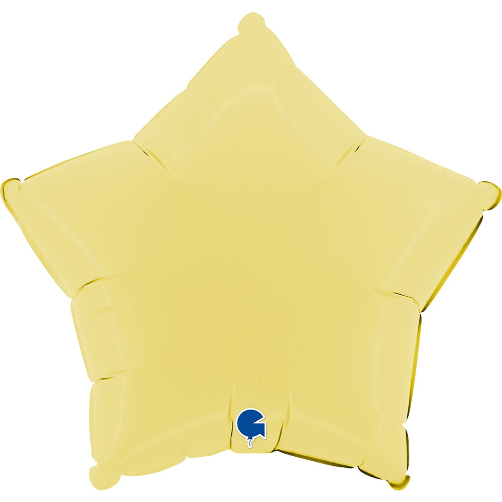 Фолиев балон -  Звезда - светло жълт - 18''/45 см